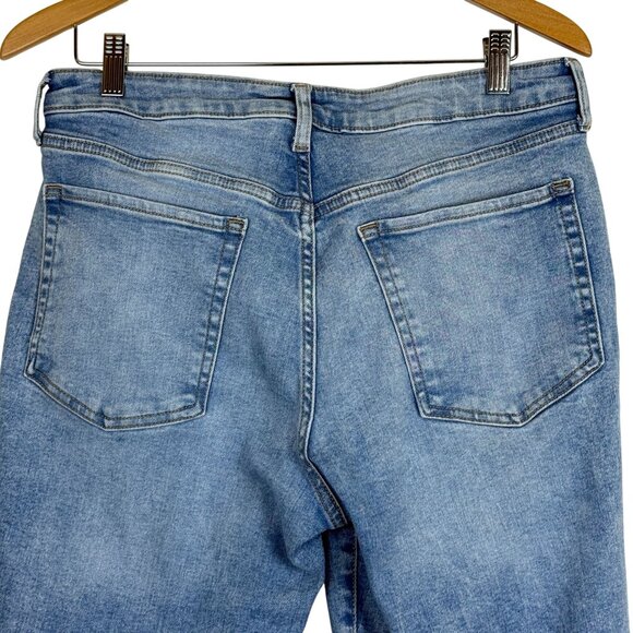 Old Navy Extra Stretch High-Rise O.G. Straight Jeans Sz 12 Button Fly Light Wash - Picture 9 of 10